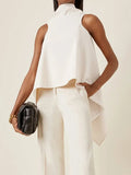 Asymmetric Stand Collar Vest