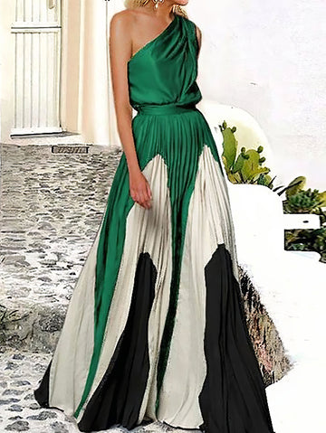 One Shoulder Maxi Dress