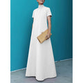 Cotton Blend High Neck Maxi Dress