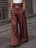 High Waisted Loose Pleated Trousers