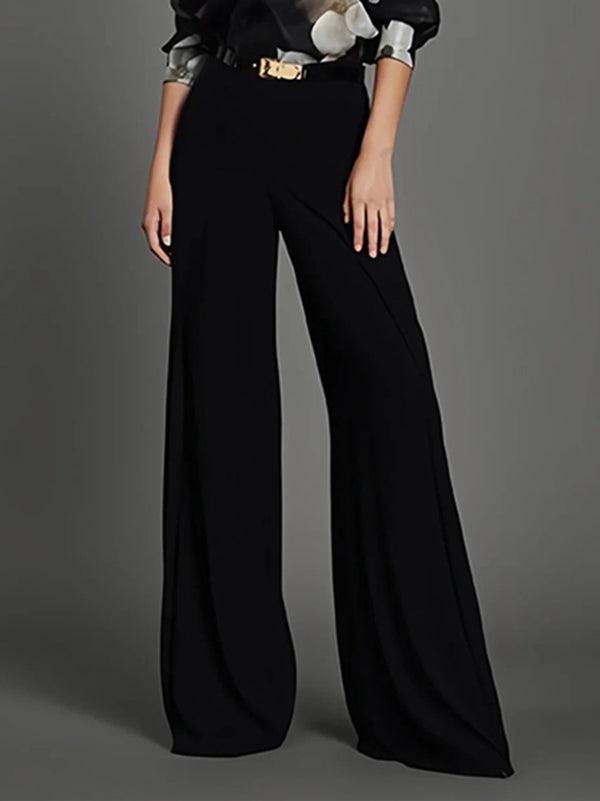High Waisted Wide Leg Pants in black, featuring a high-waisted fit and loose wide-leg silhouette for stylish looks.