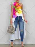 Floral One Shoulder Vest Top
