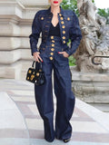 High Waisted Loose Buttoned Pockets Jean Pants