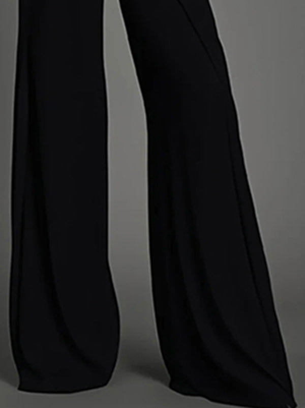 High Waisted Wide Leg Pants in black showcasing a modern and elegant loose silhouette.