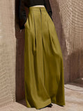  Loose Wide Leg Solid Color Suit Pants Trousers