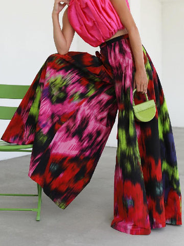 Wide Leg Printed Pants in vibrant colors, featuring a relaxed silhouette and bold prints, perfect for stylish summer looks.