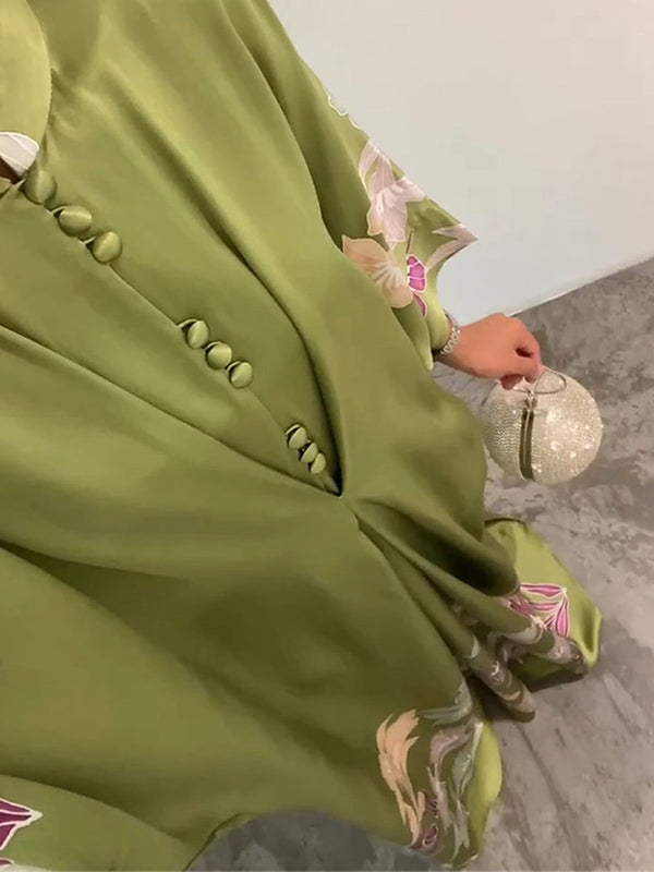 Floral Muslim Maxi Dress