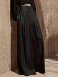 Loose Wide Leg Solid Color Suit Pants Trousers