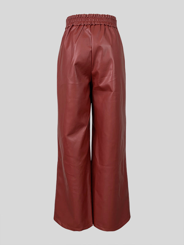 High Waisted Loose Pleated Trousers