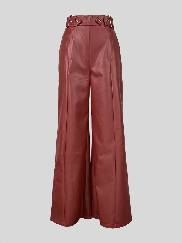 High Waisted Loose Pleated Trousers