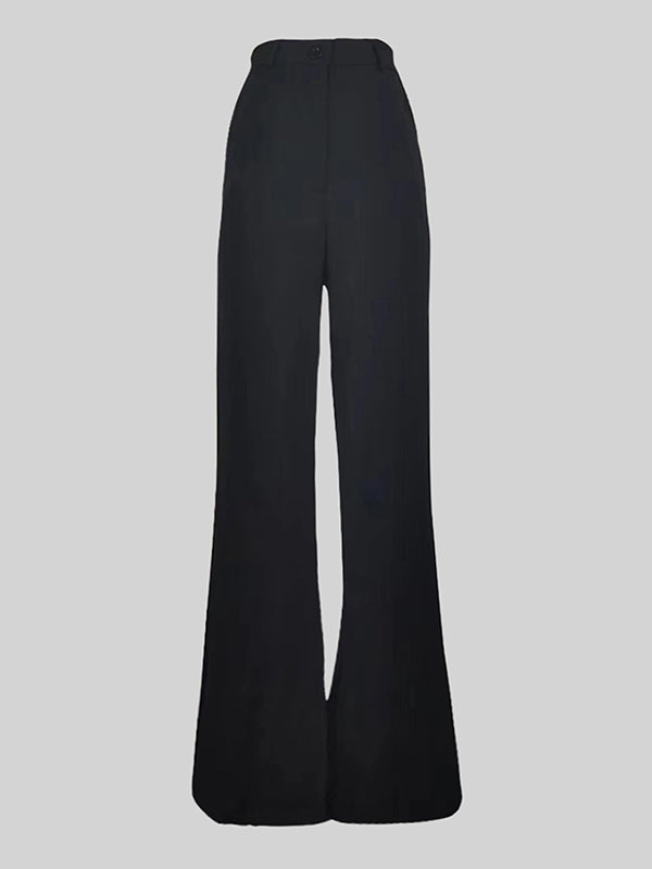 High Waisted Wide Leg Pants showcasing a flattering high-waisted fit and loose silhouette in black color.